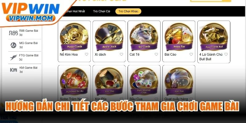 Hướng dẫn chi tiết các bước tham gia chơi game bài VIPWIN nhanh