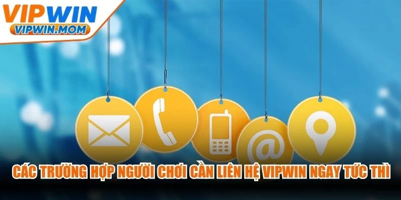 Các trường hợp người chơi cần liên hệ VIPWIN ngay tức thì